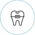an icon of a tooth with braces
